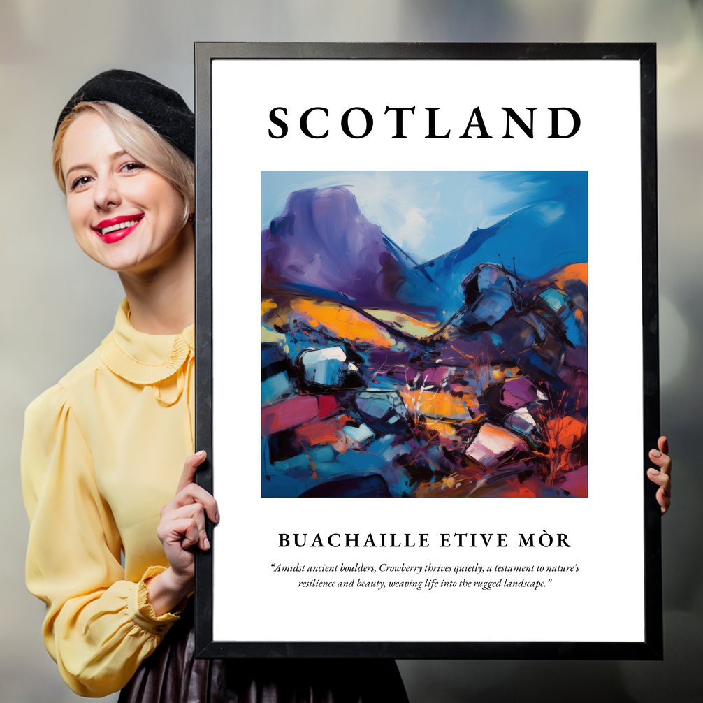 Person holding a poster of Buachaille Etive Mòr