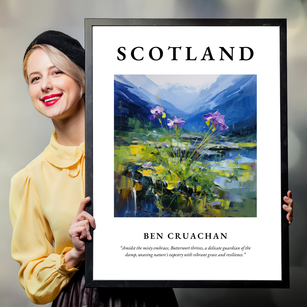 Person holding a poster of Ben Cruachan