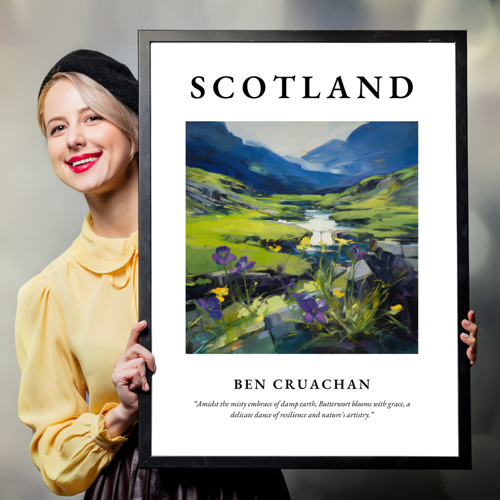 Person holding a poster of Ben Cruachan