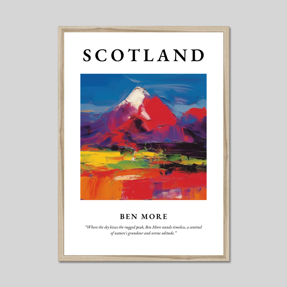 Poster in a natural frame with the word Scotland