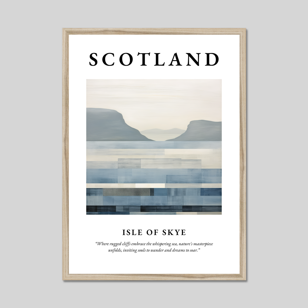 Poster in a natural frame with the word Scotland