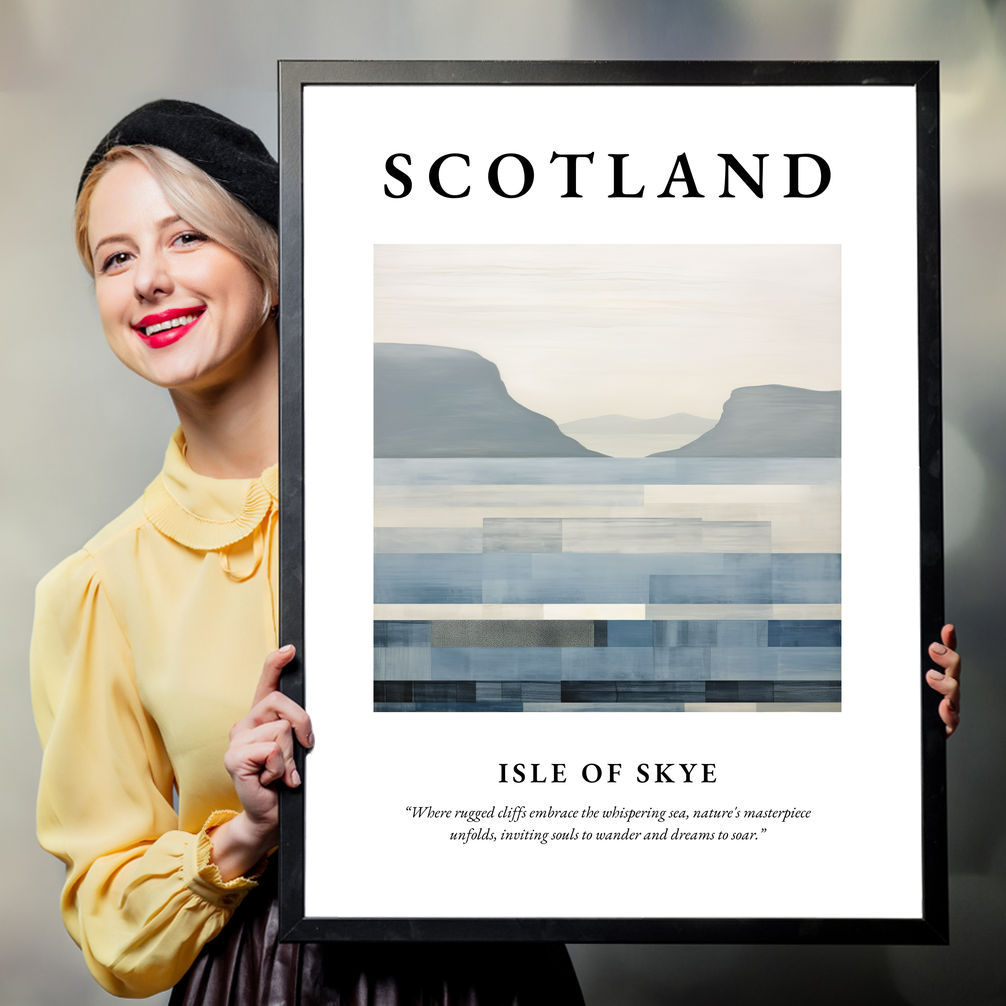 Person holding a poster of Isle of Skye