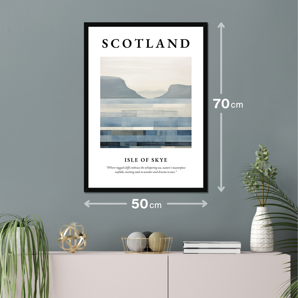 Poster of Isle of Skye hanging on a wall