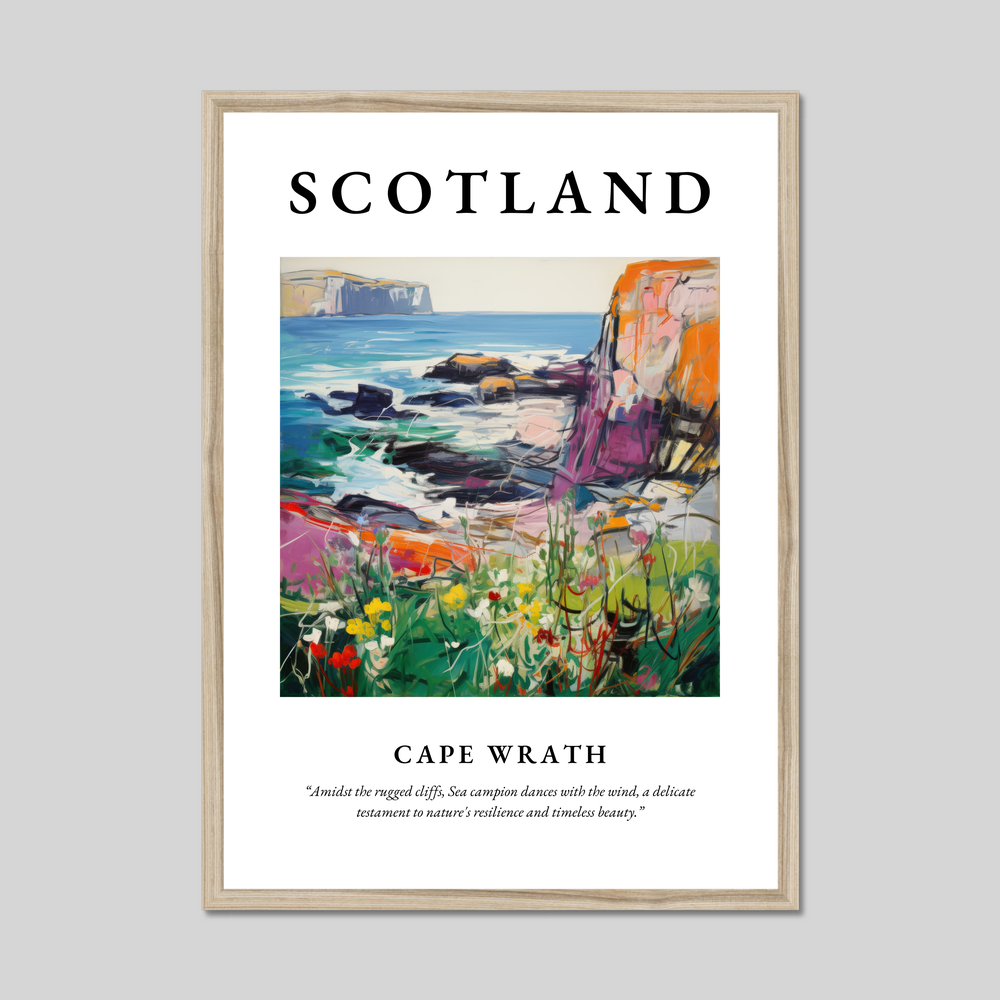 Poster in a natural frame with the word Scotland