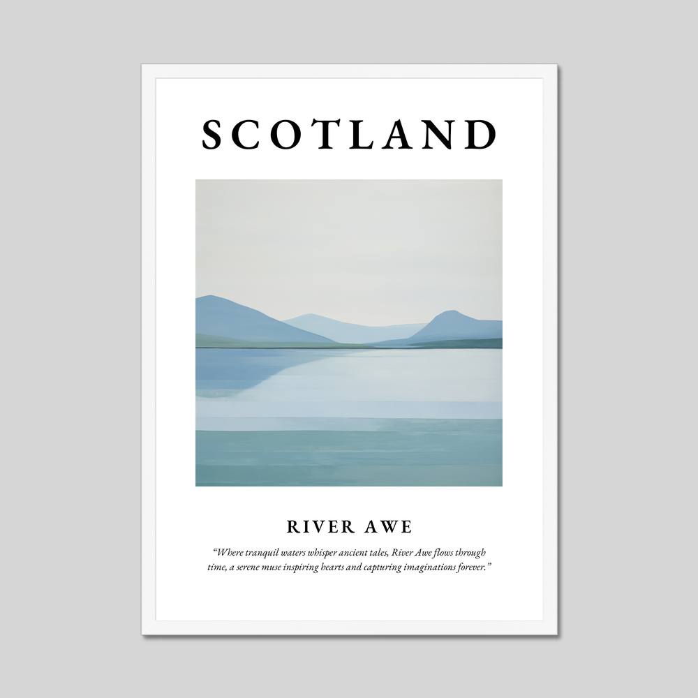 Poster in a white frame with the word Scotland