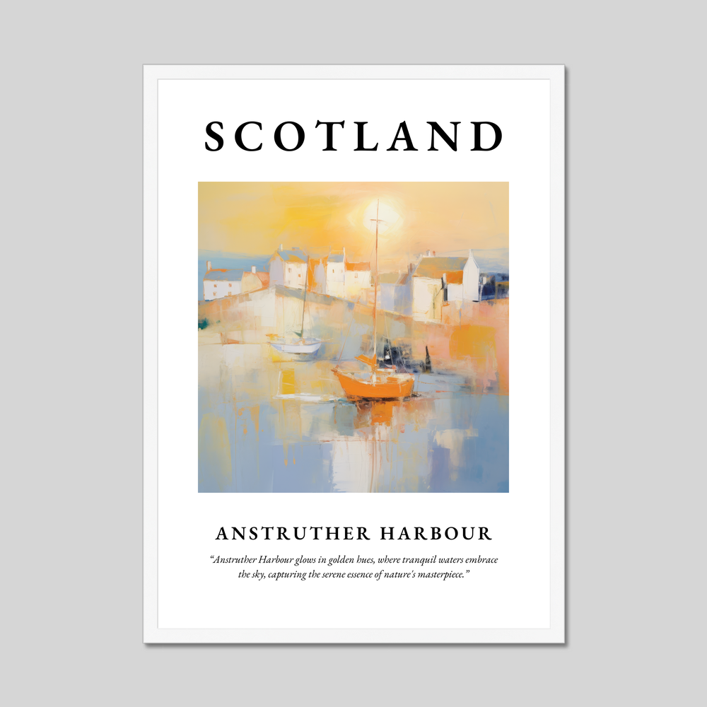 Poster in a white frame with the word Scotland