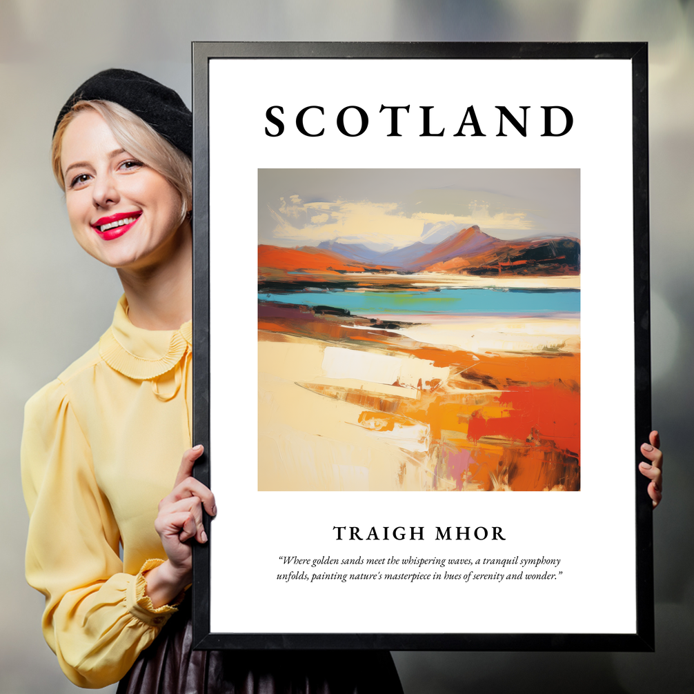 Person holding a poster of Traigh Mhor