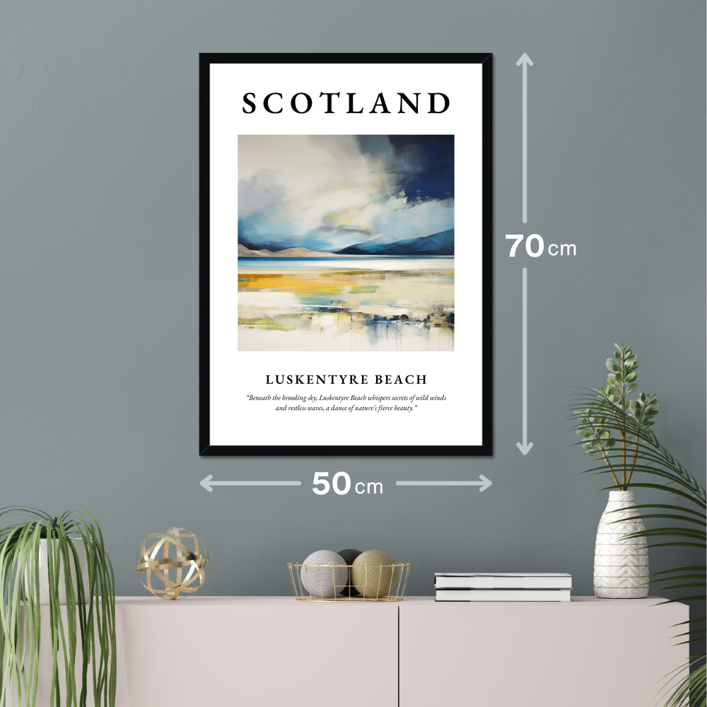 Poster of Luskentyre Beach hanging on a wall