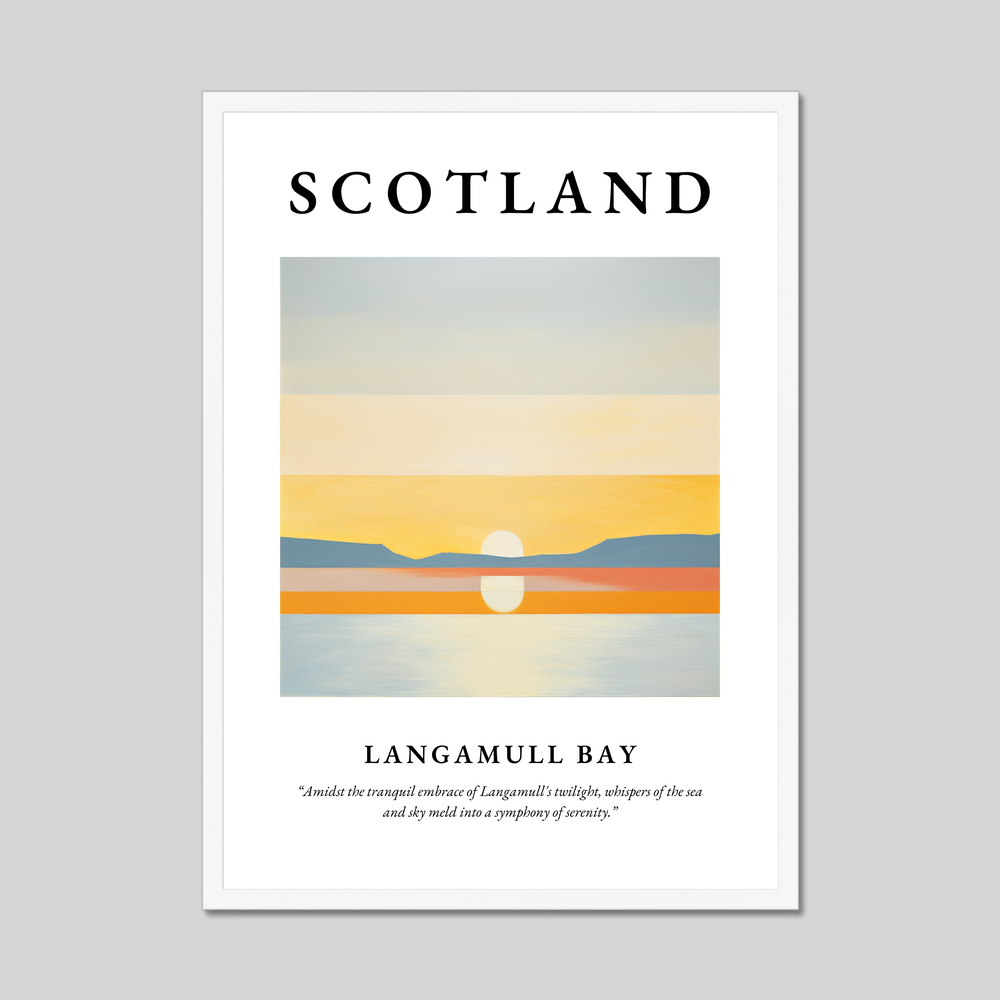 Poster in a white frame with the word Scotland