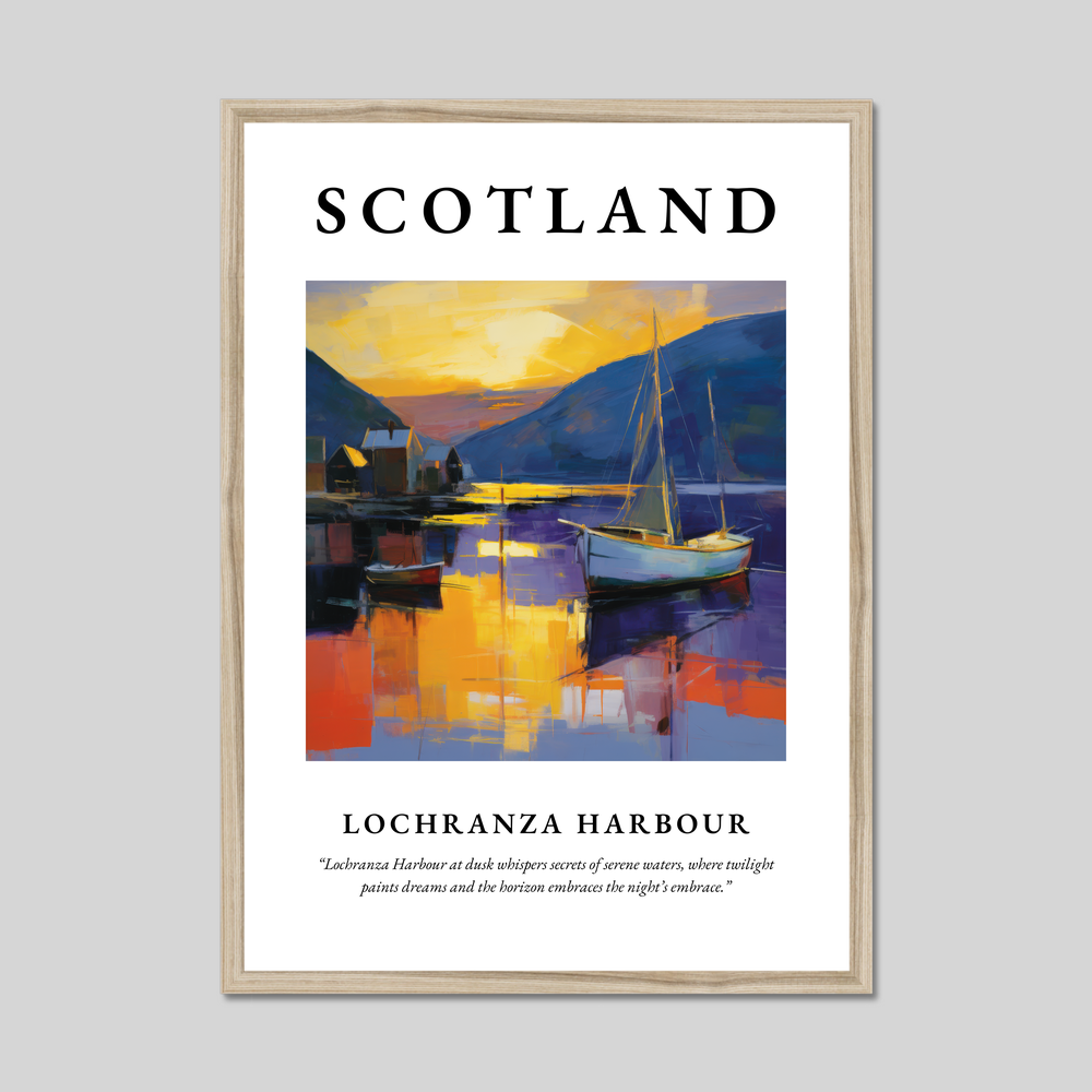 Poster in a natural frame with the word Scotland