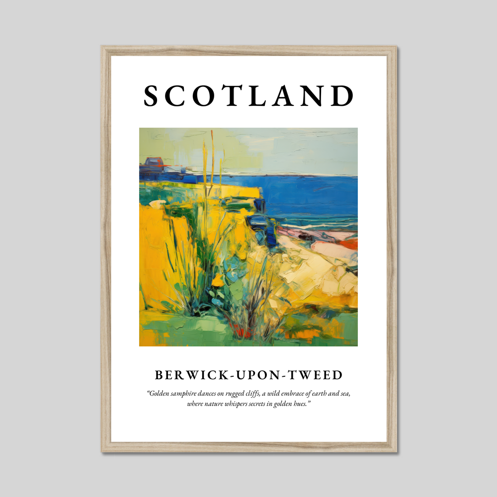 Poster in a natural frame with the word Scotland