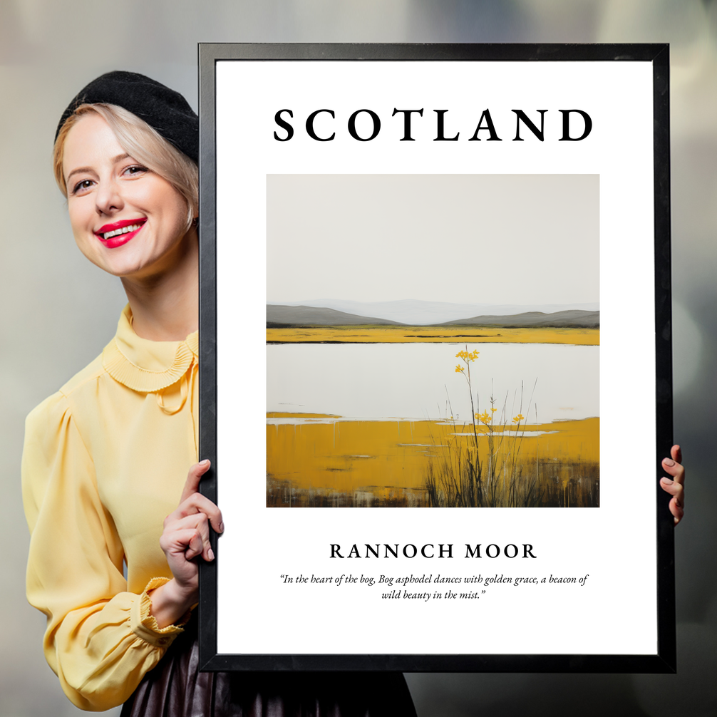 Person holding a poster of Rannoch Moor