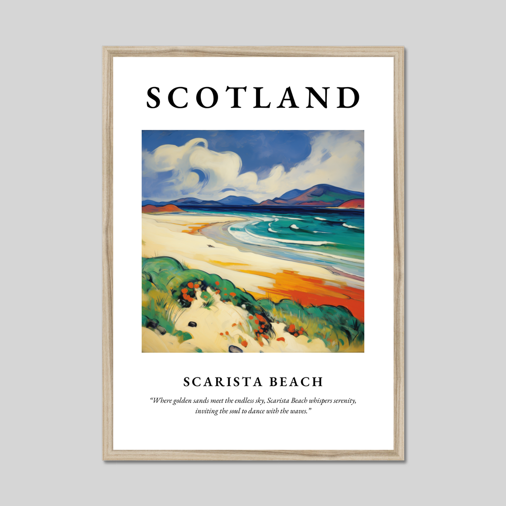 Poster in a natural frame with the word Scotland