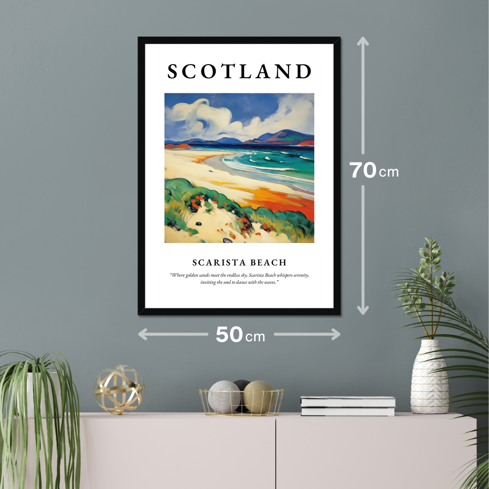 Poster of Scarista Beach hanging on a wall