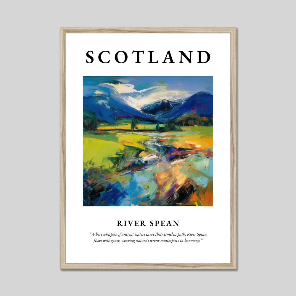 Poster in a natural frame with the word Scotland