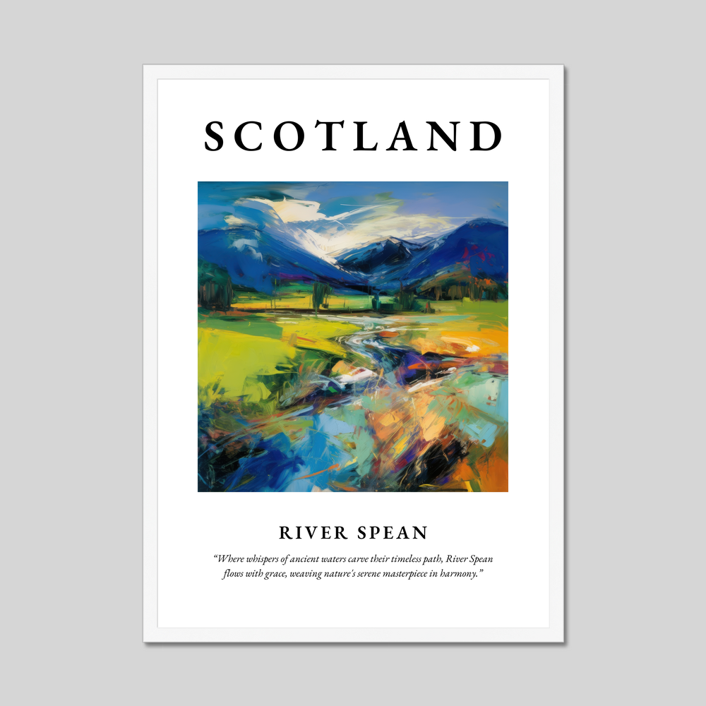 Poster in a white frame with the word Scotland