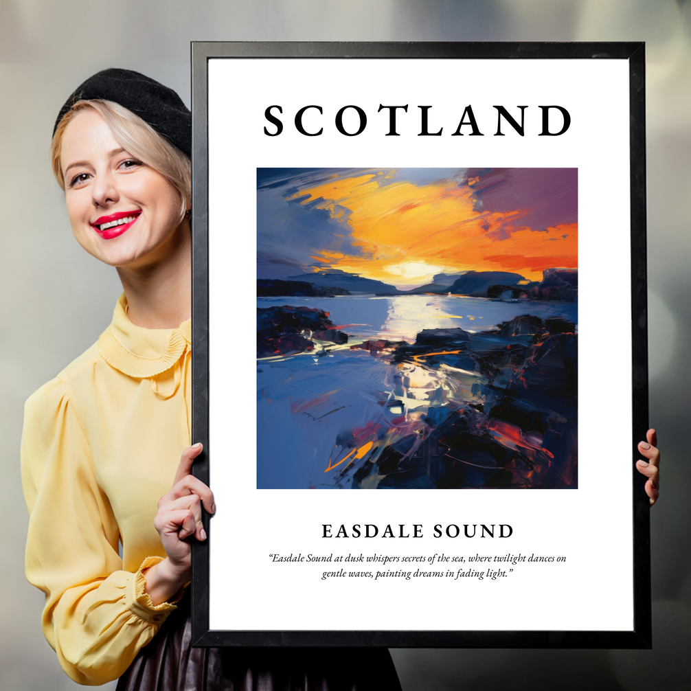 Person holding a poster of Easdale Sound