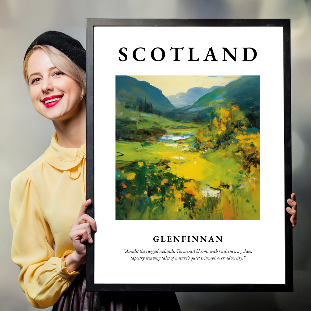 Person holding a poster of Glenfinnan