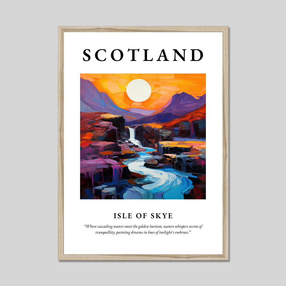 Poster in a natural frame with the word Scotland