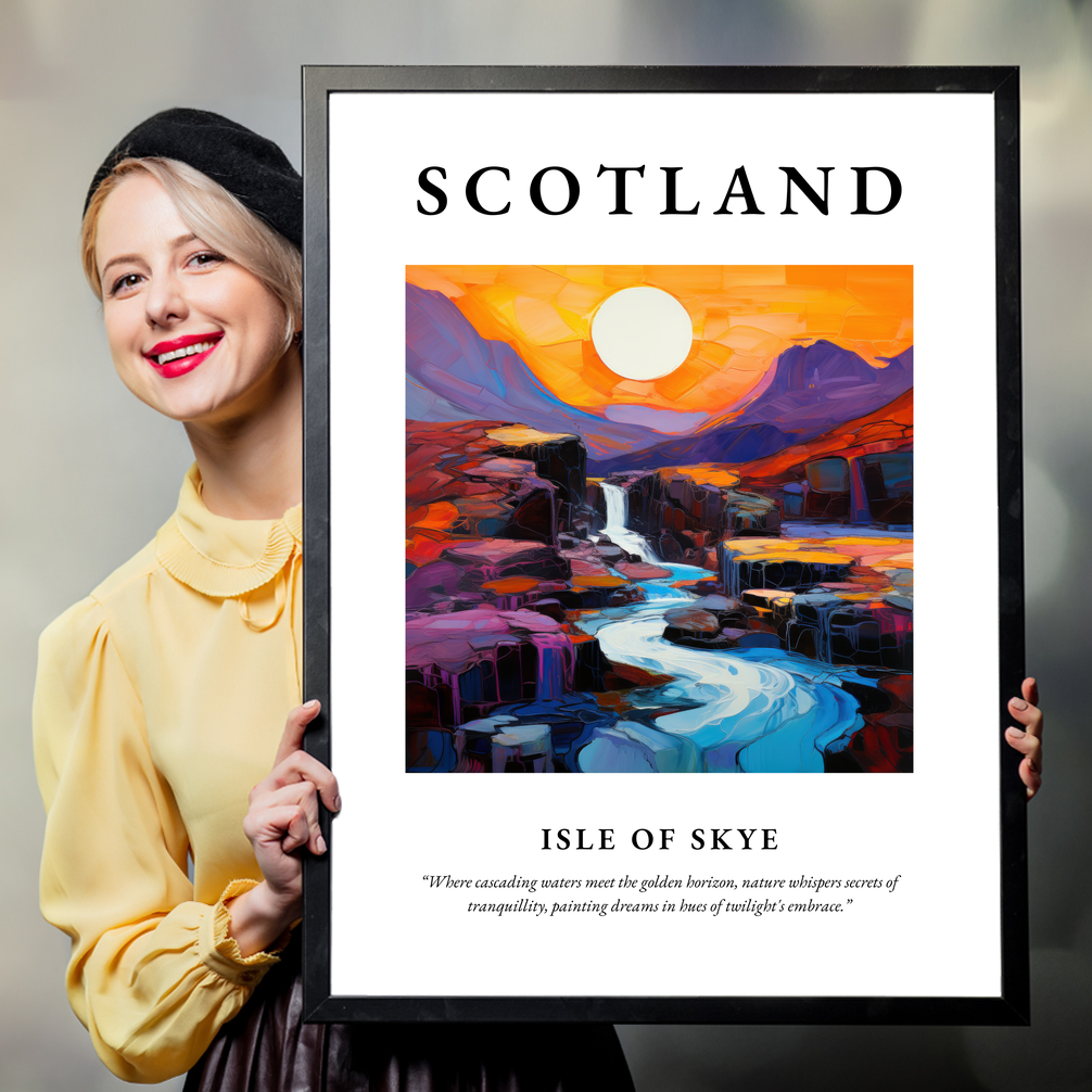 Person holding a poster of Isle of Skye