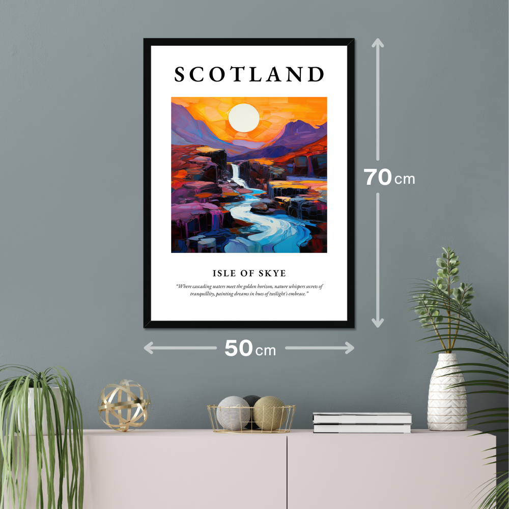 Poster of Isle of Skye hanging on a wall