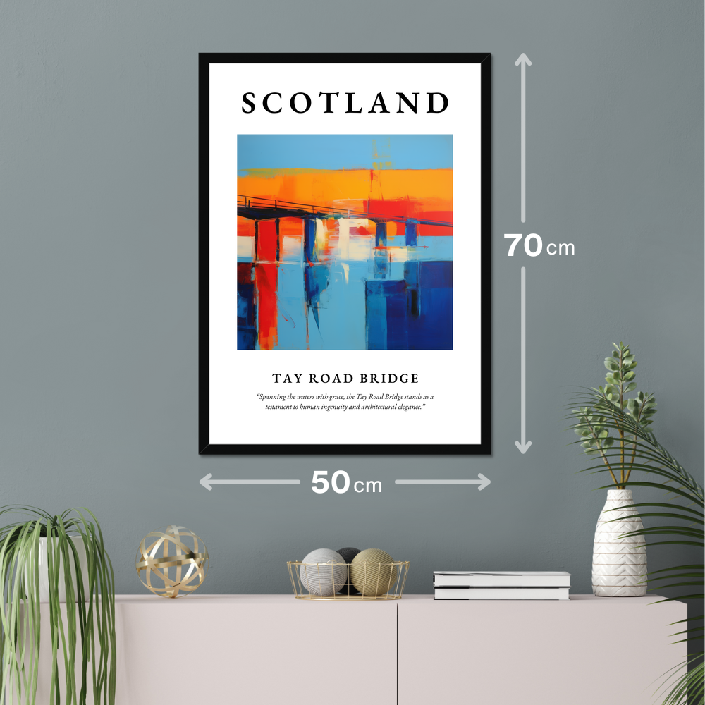 Poster of Tay Road Bridge hanging on a wall