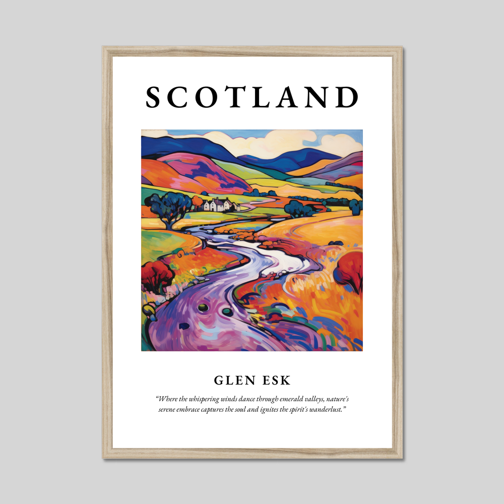 Poster in a natural frame with the word Scotland