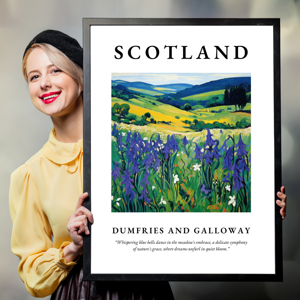 Person holding a poster of Dumfries and Galloway