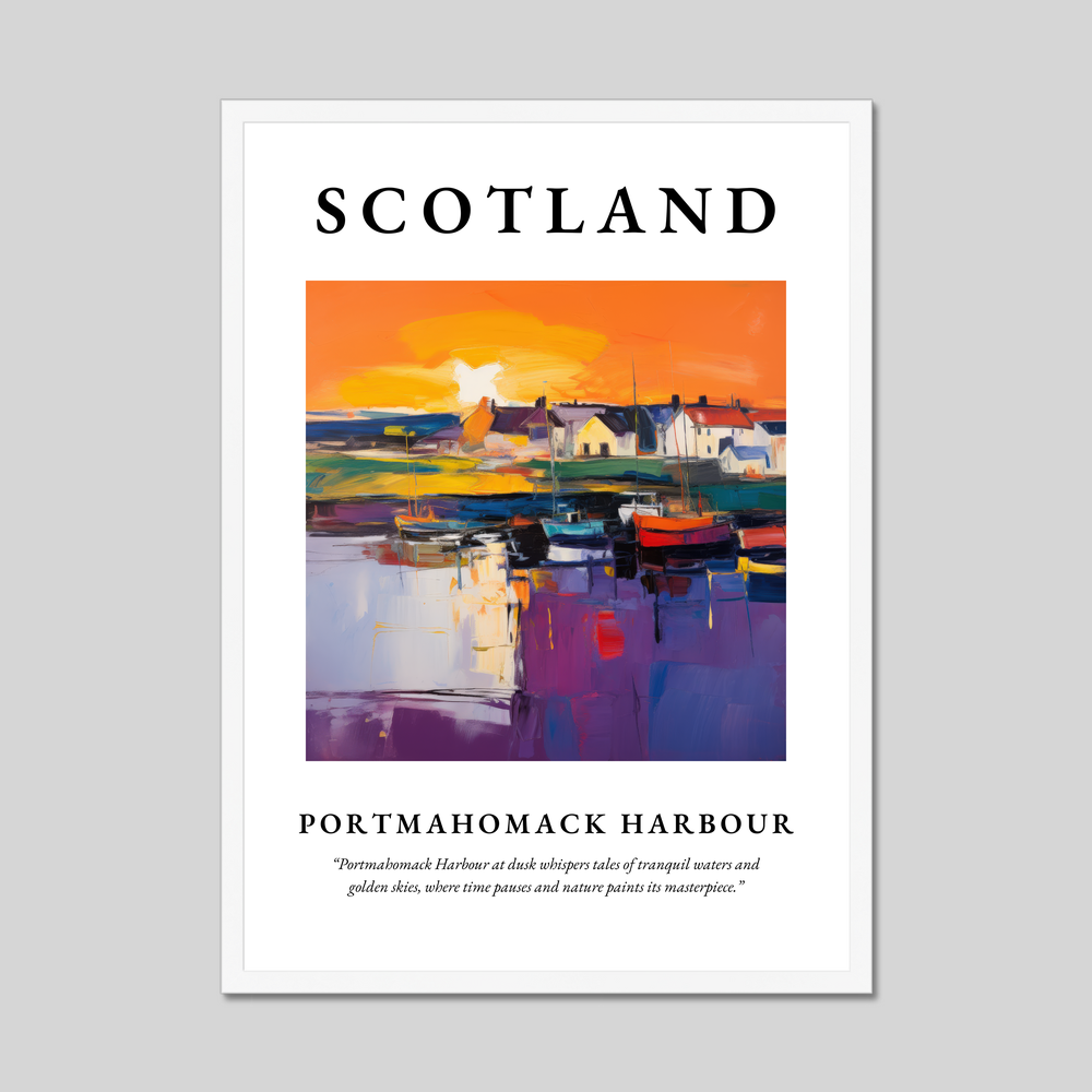 Poster in a white frame with the word Scotland