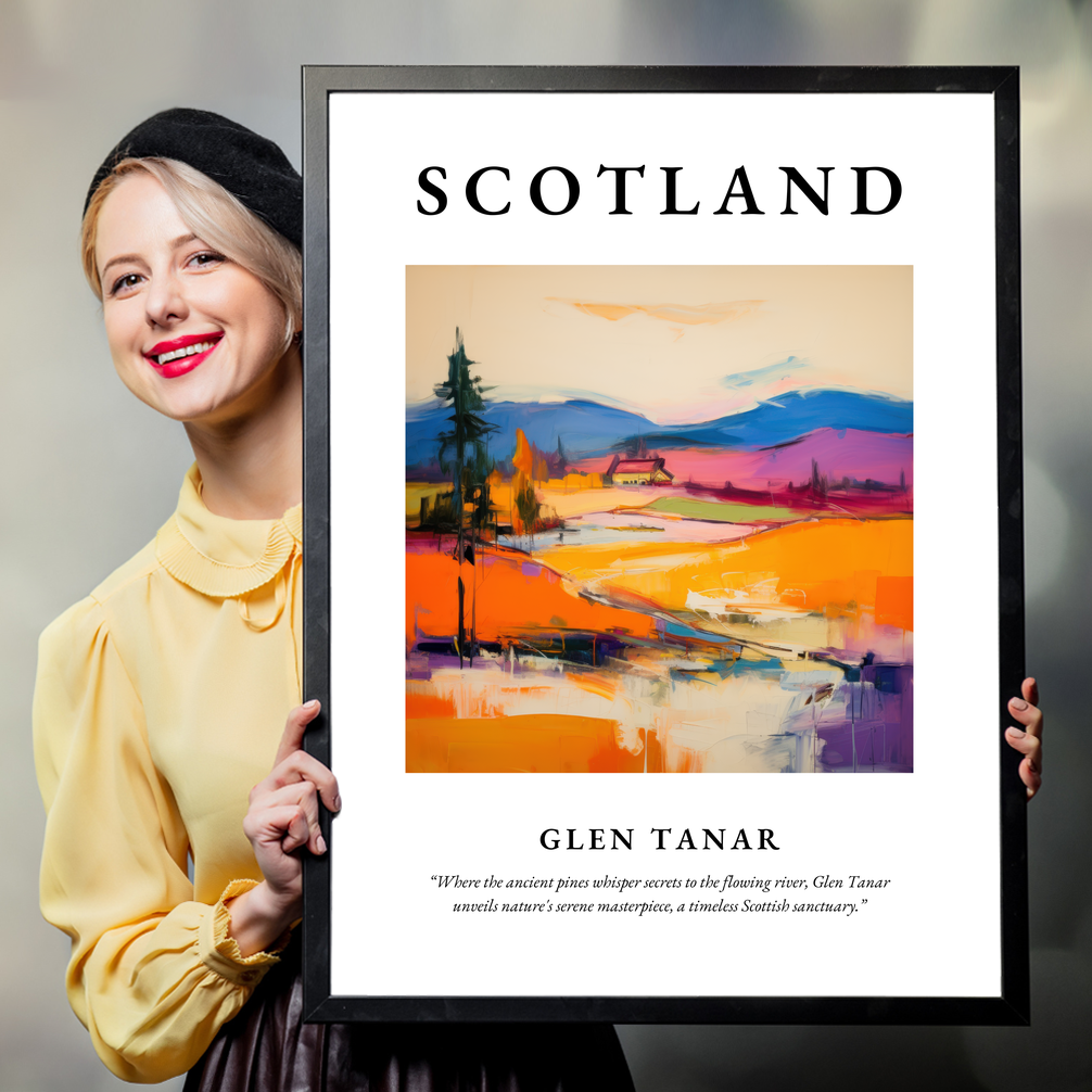 Person holding a poster of Glen Tanar