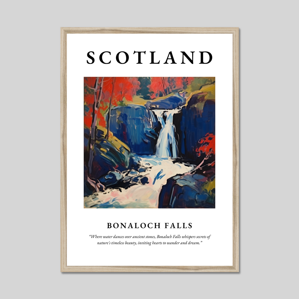 Poster in a natural frame with the word Scotland