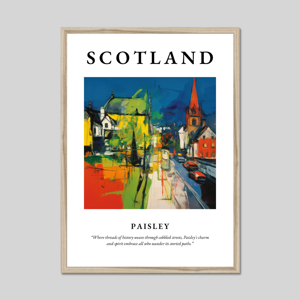 Poster in a natural frame with the word Scotland