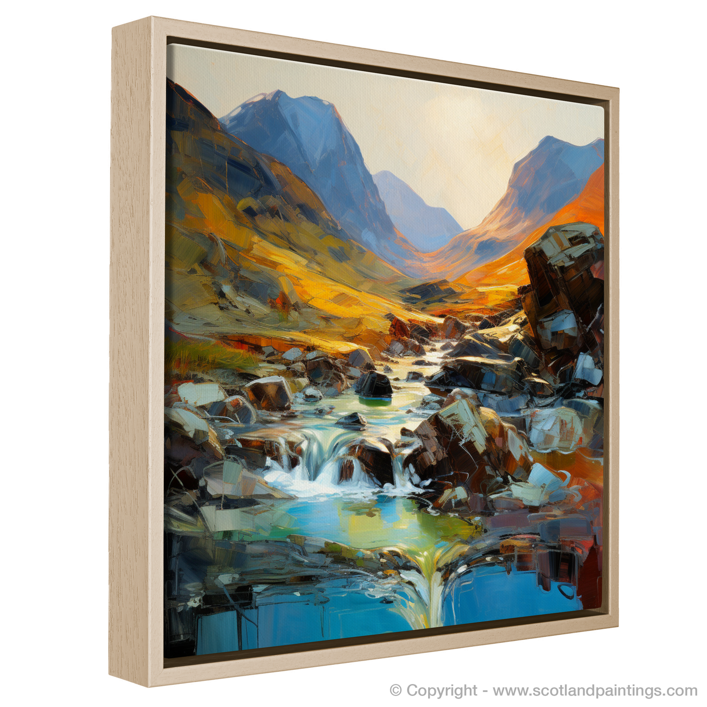 Golden Hour at the Fairy Pools: An Abstract Expressionist Ode to the Scottish Isles