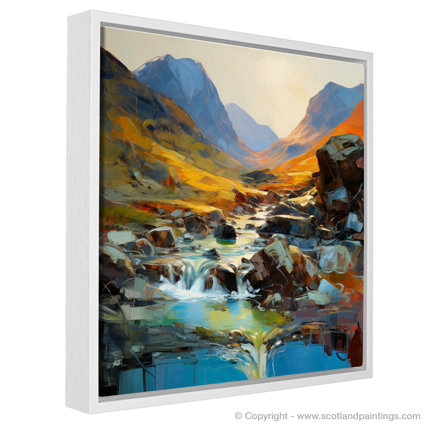 Golden Hour at the Fairy Pools: An Abstract Expressionist Ode to the Scottish Isles