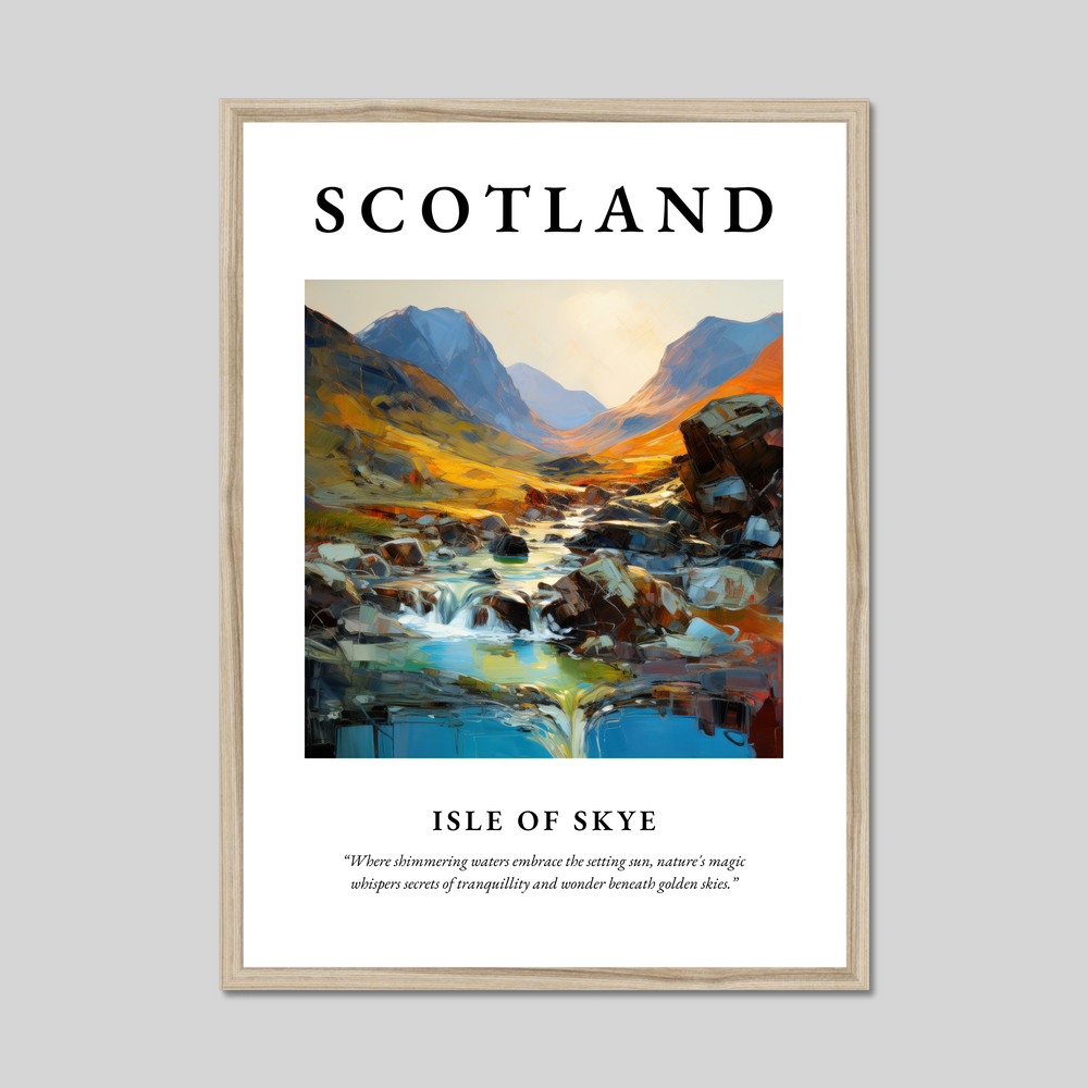 Poster in a natural frame with the word Scotland