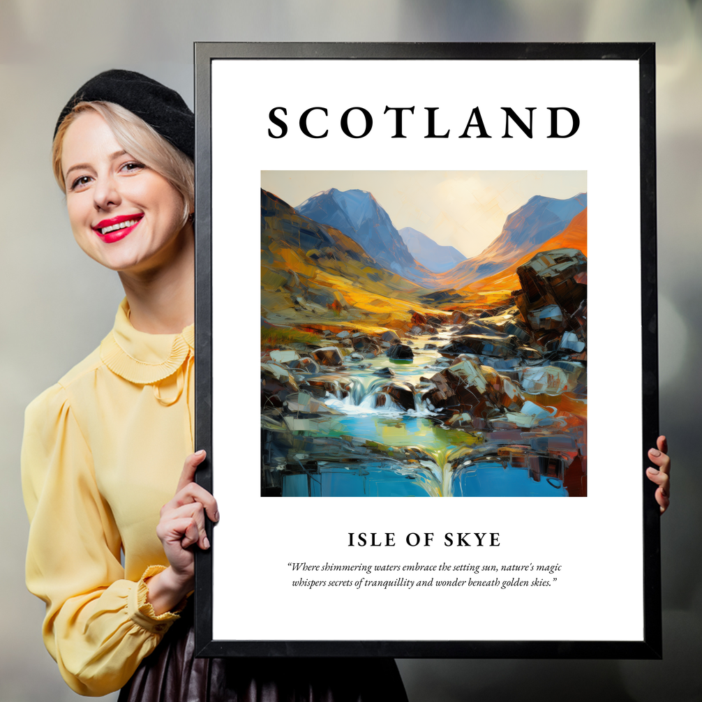 Person holding a poster of Isle of Skye