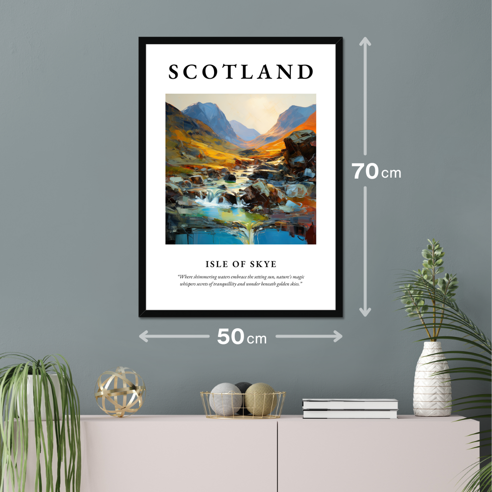 Poster of Isle of Skye hanging on a wall