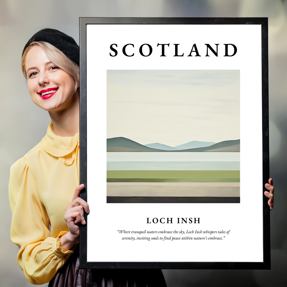 Person holding a poster of Loch Insh