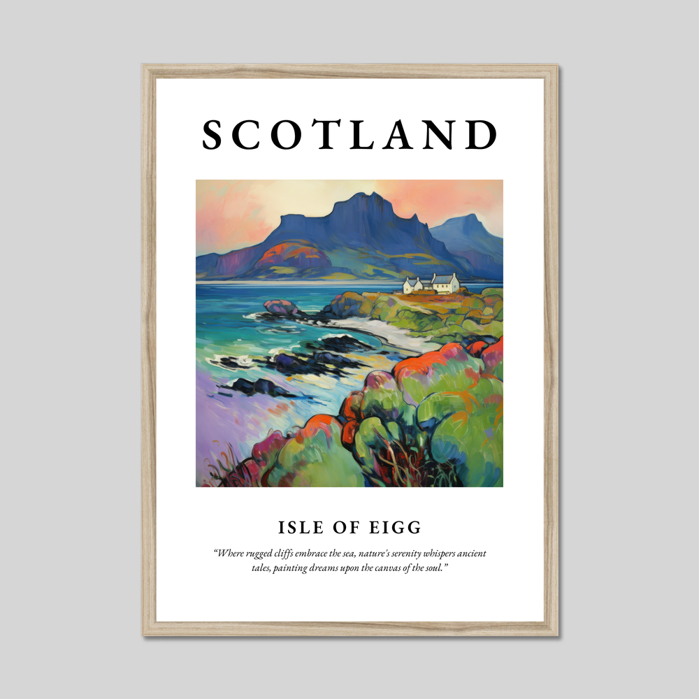 Poster in a natural frame with the word Scotland