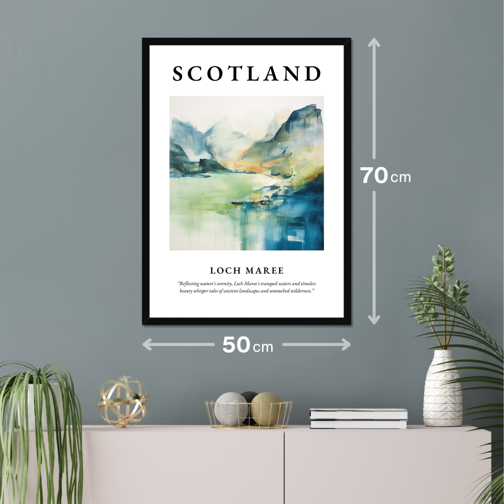 Poster of Loch Maree hanging on a wall