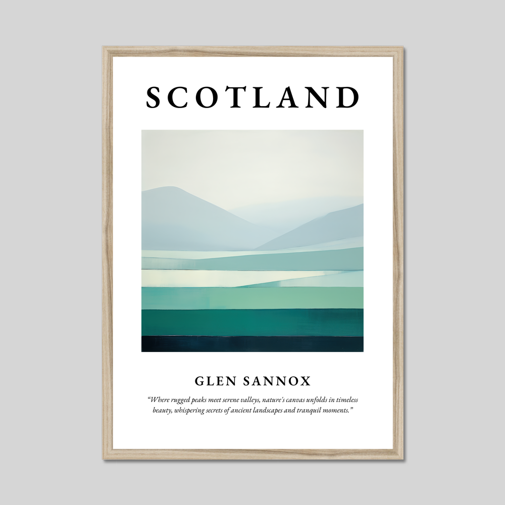 Poster in a natural frame with the word Scotland