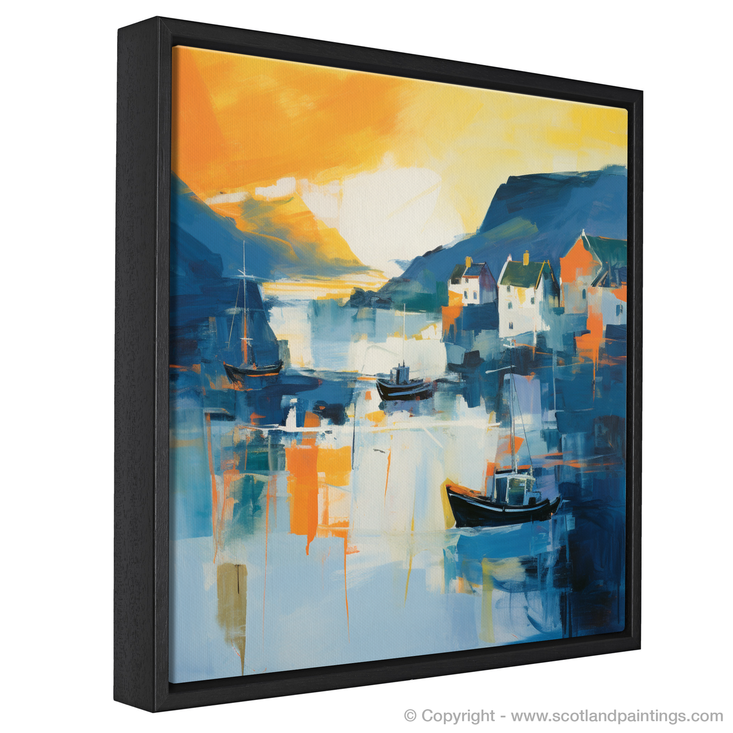 Golden Hour Serenade: An Abstract Ode to Portree Harbour