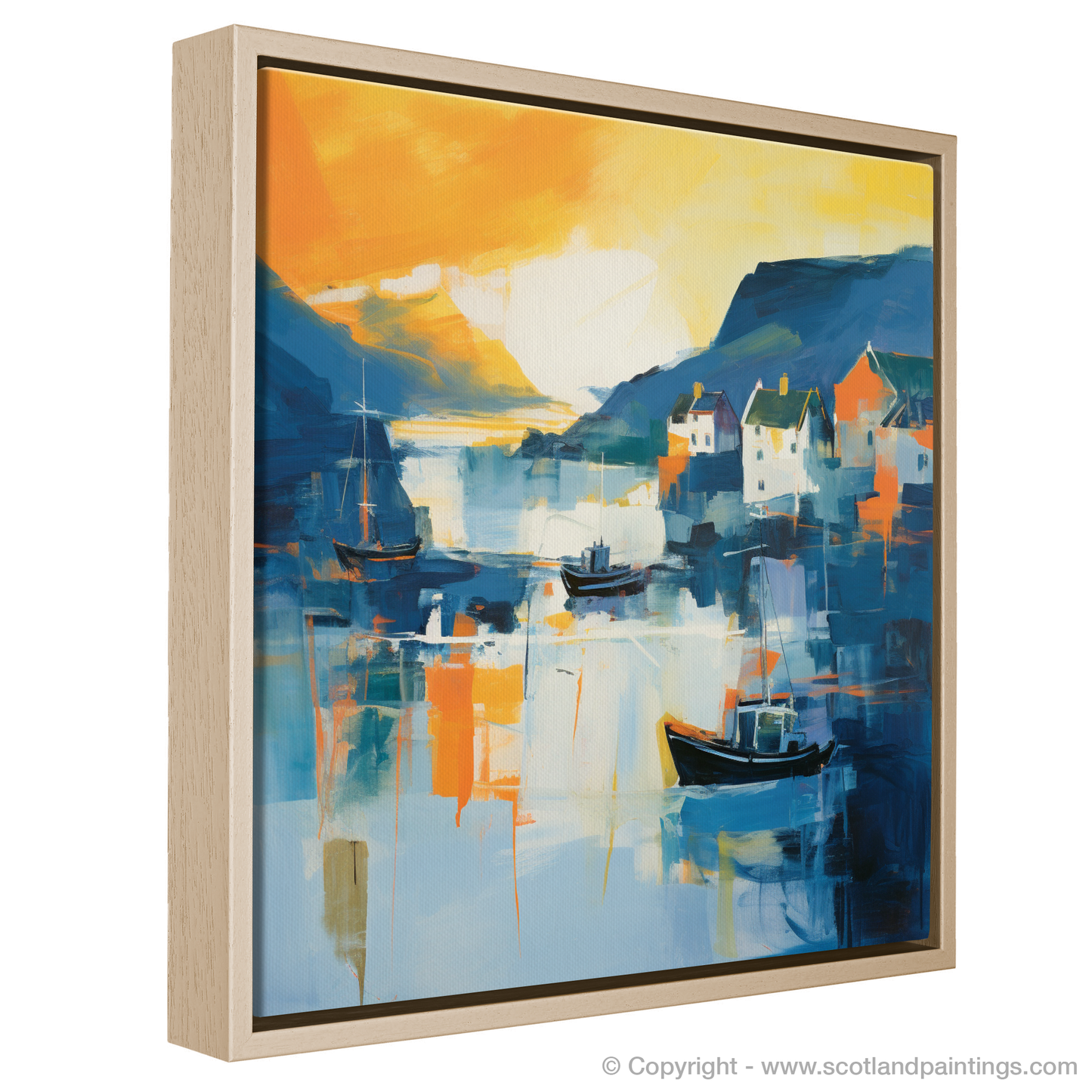 Golden Hour Serenade: An Abstract Ode to Portree Harbour