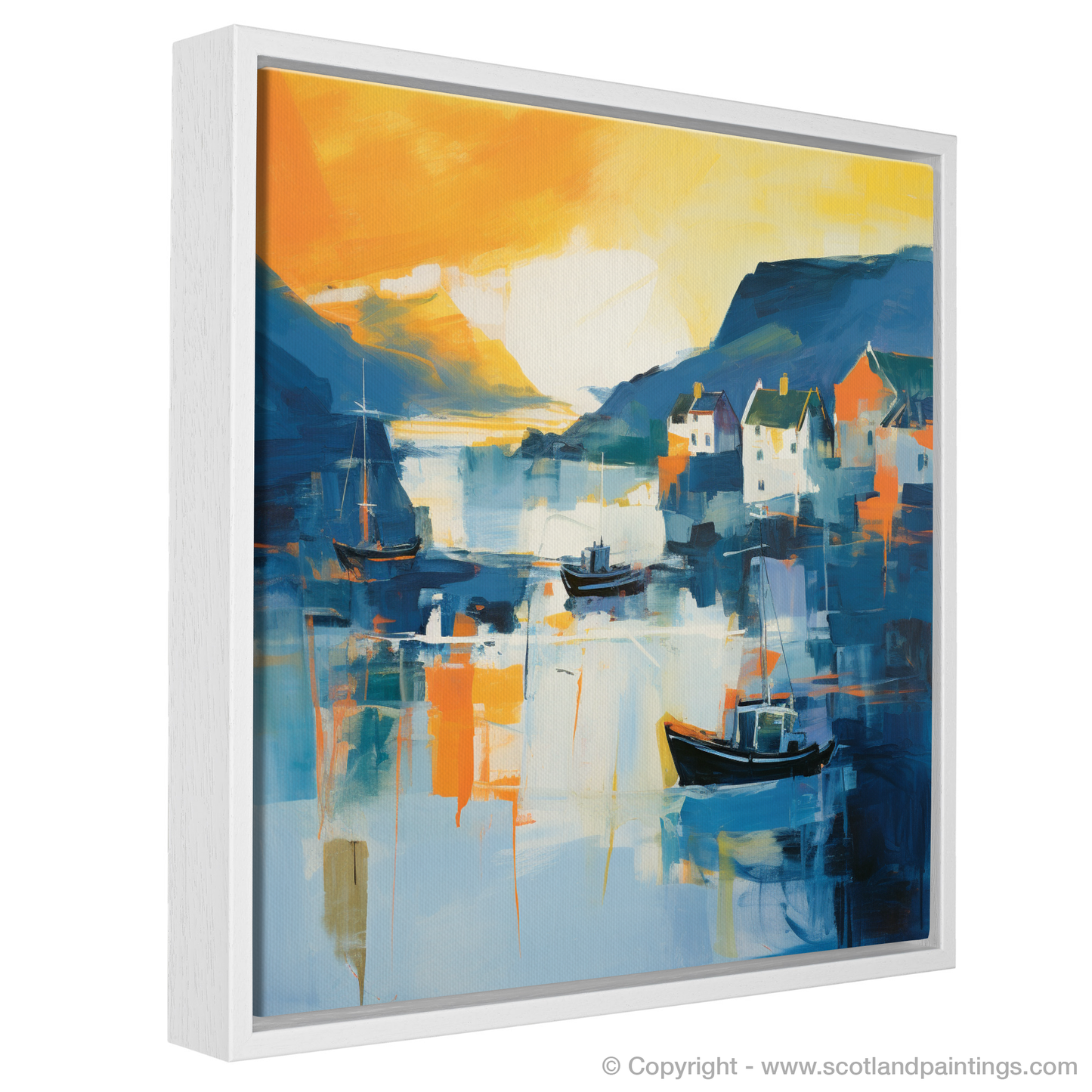 Golden Hour Serenade: An Abstract Ode to Portree Harbour