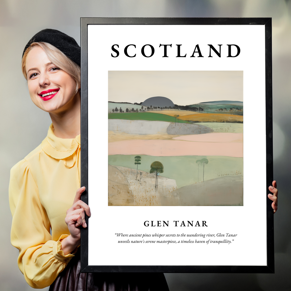 Person holding a poster of Glen Tanar