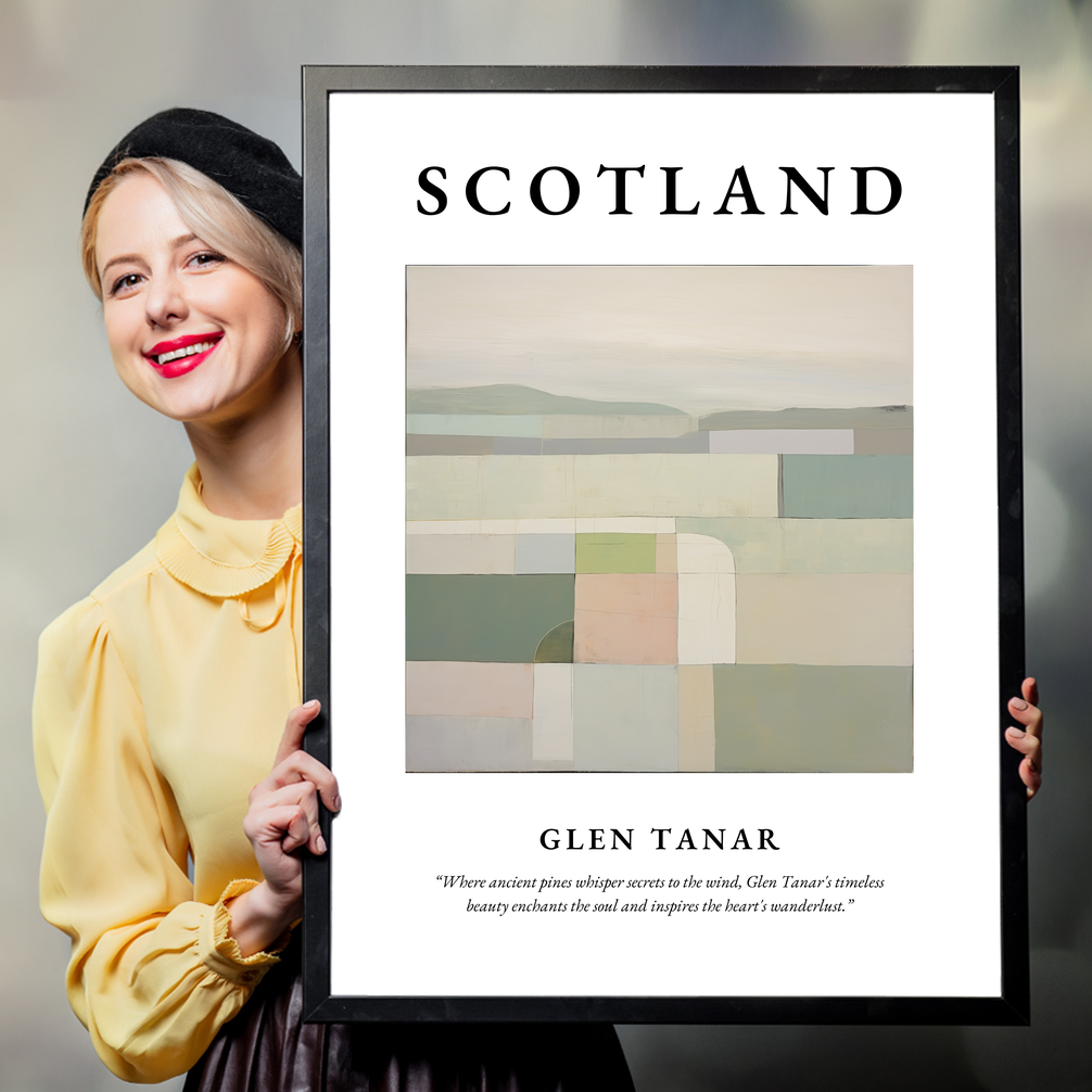 Person holding a poster of Glen Tanar