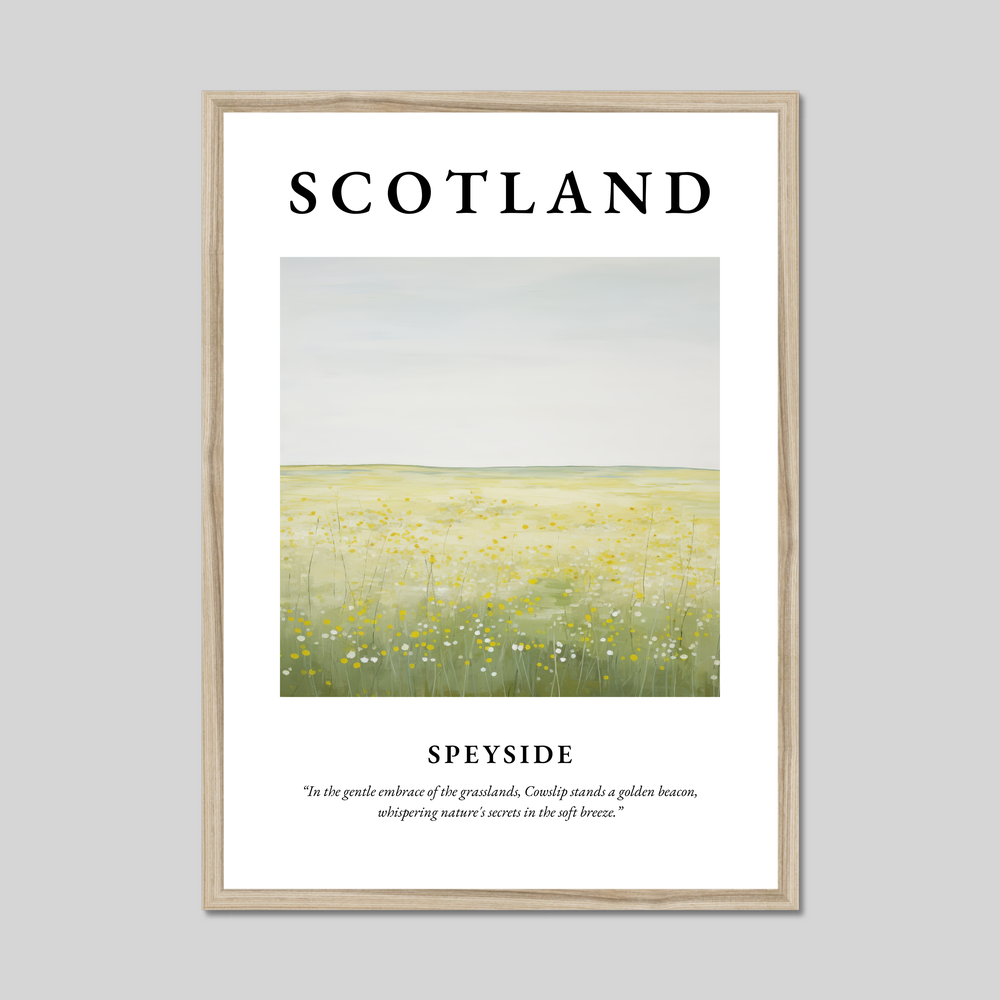 Poster in a natural frame with the word Scotland