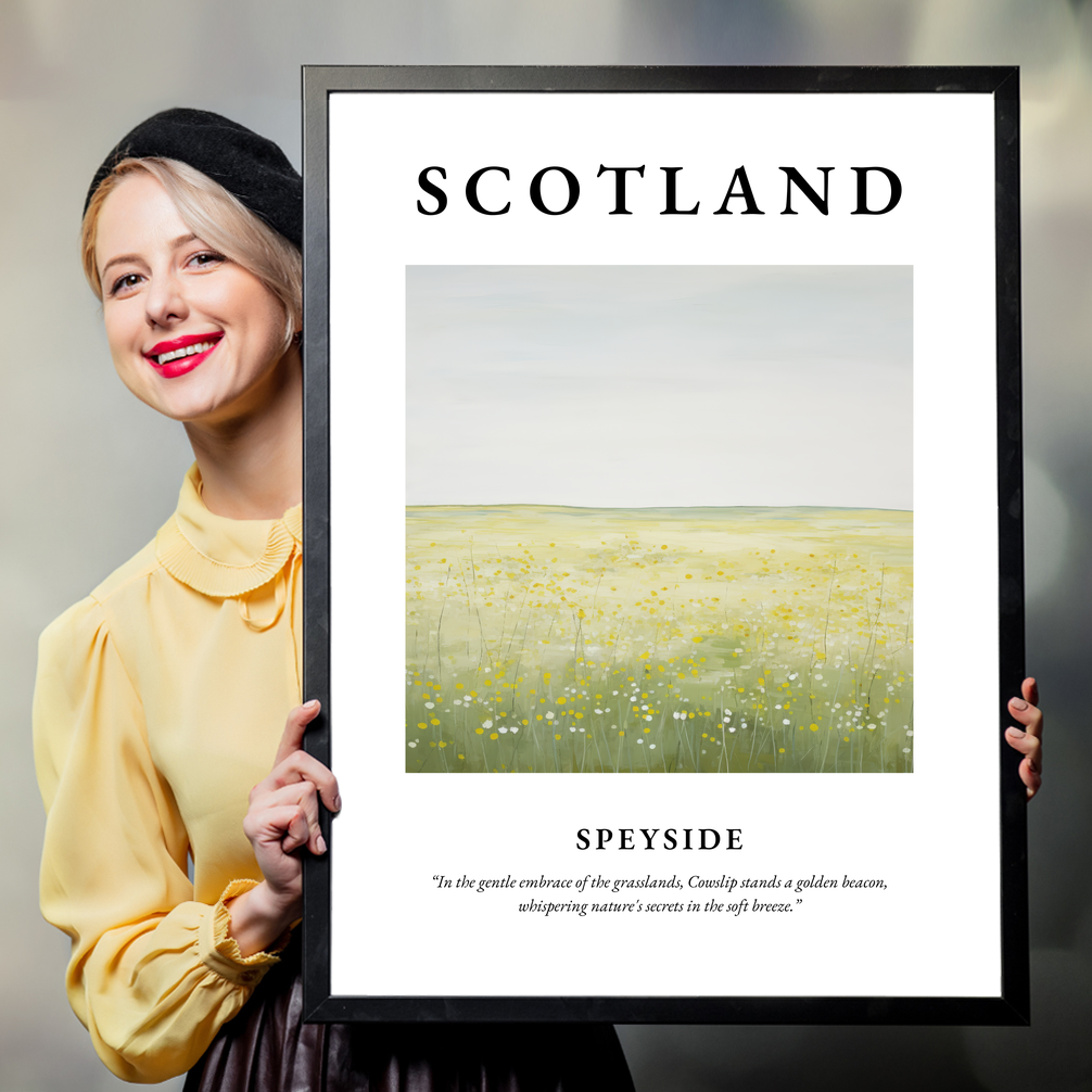 Person holding a poster of Speyside