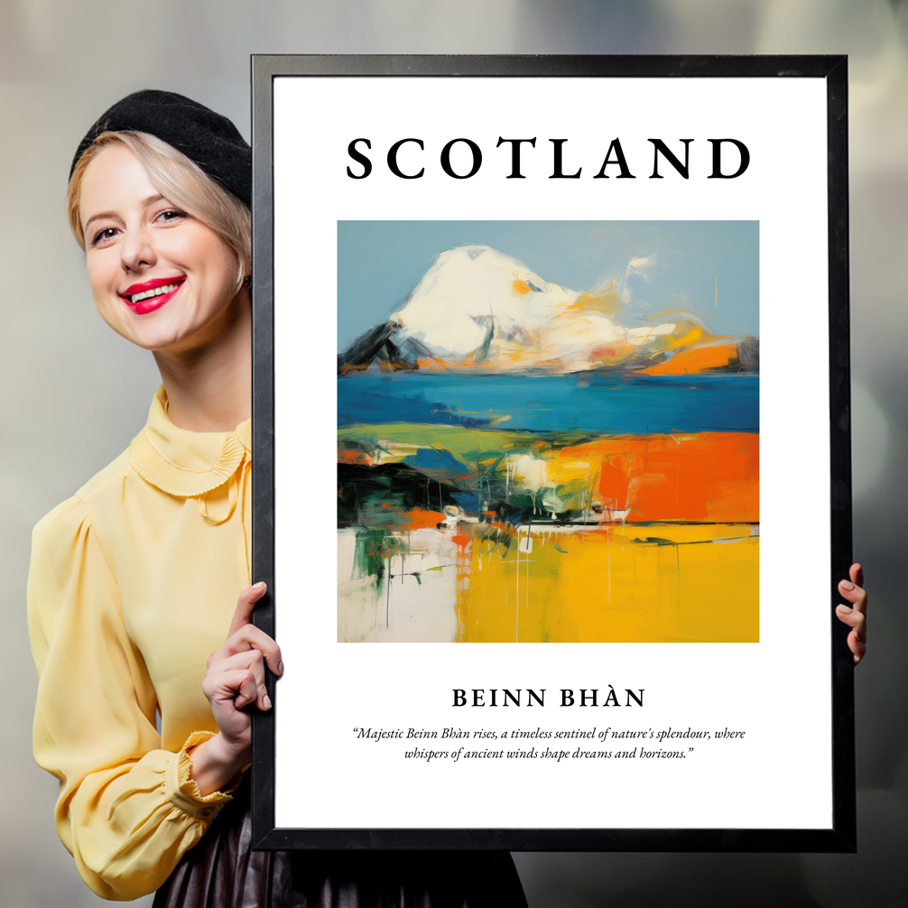 Person holding a poster of Beinn Bhàn