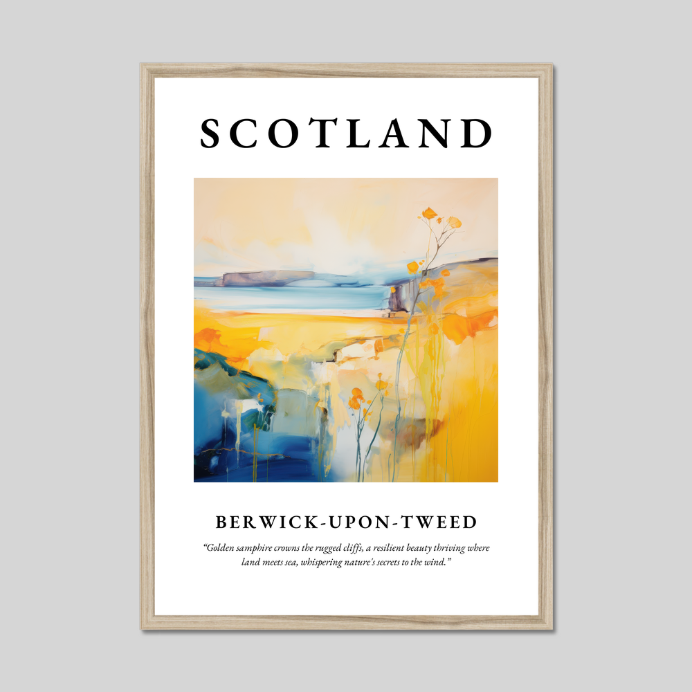 Poster in a natural frame with the word Scotland